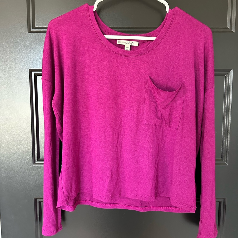 Express Fuchsia Crew Neck Top NWT